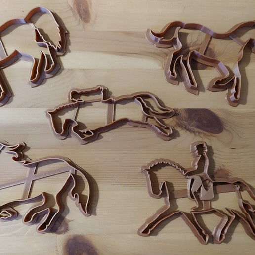 cavallo cookie cutter set casa fondente della taglierina fondant animale in corsa furioso insieme 3D print model - Mito3D