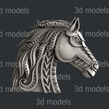 caballo de decoración art Modelos 3d la impresora los huesos magia artcam aspire vcarve 3d print model - Mito3D