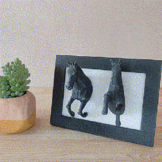 horse frame desktop stand home decor art wall wallart wild animal animals 3d print model - Mito3D