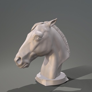 cheval tête statue sculpture anatomie animal faune buste 3d print model - Mito3D
