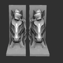 horse head book ends home bookend art sculpture 3d print model - Mito3D