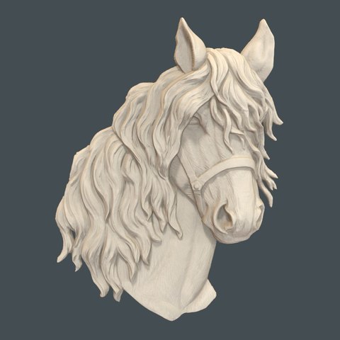horse head bust cnc art 3D print model - Mito3D