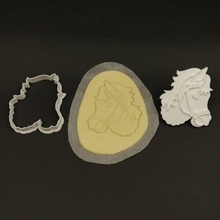 horse head cookie cutter stamp biscuit shortbread tidy up cutting paste kitchen patisserie cake 3d print model - Mito3D
