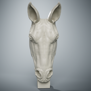 caballo cabeza escultura animal naturaleza yegua semental equino 3d impresión estatuilla recuerdo presente modelo esculpir Arte esculturas 3d print model - Mito3D