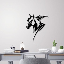 Pferd Kopf Wandaufkleber Kunst Künstlerische drucken 3d Modell silhouette Profil home 3d print model - Mito3D