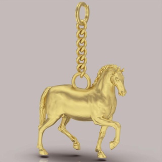 caballo llave soporte oro joyería joya imprimible 3d modelo tendencia Moda diseño zbrush 3d print model - Mito3D