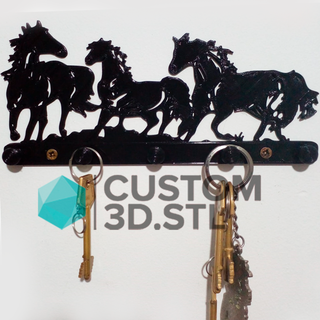 horse key holder porta llavero de caballos chain horses souvenier custom customized gift keychain 3d print model - Mito3D