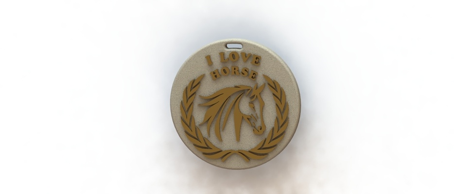 cavalo chaveiro 11 amar medalha enfeite brinquedo logotipo cavalos pingente 3d print model - Mito3D