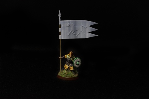 horse lord army banner design 2 rings sbg rohan mordor elves gondor dwarves rivendell lorien isengard harad easterling middle earth orc numenor arnor 3d print model - Mito3D