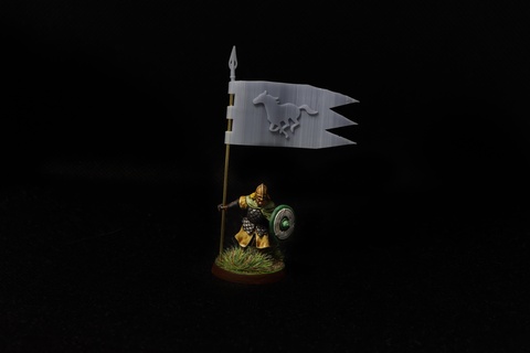 horse lord army banner design 3 rings sbg rohan mordor elves gondor dwarves rivendell lorien isengard harad easterling middle earth orc numenor arnor 3d print model - Mito3D