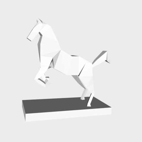 cavallo in low poly casa cheval lowpoly 3D print model - Mito3D