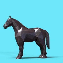 horse low poly art animal toy sculpture souvenir gift 3d 3d print model - Mito3D