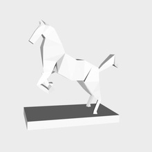 caballo de baja poligonización casa cheval lowpoly 3d print model - Mito3D