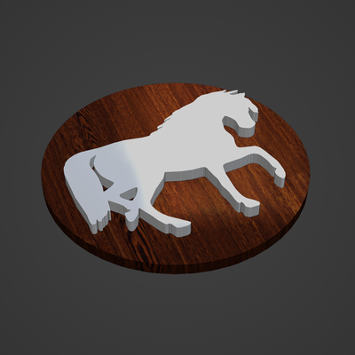 cavallo medaglione tondo pendente squillare animale umano uomo donna cerchio diamante cnc stampa spille distintivi 3d print model - Mito3D