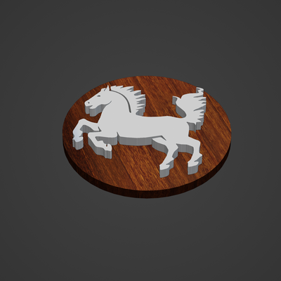 caballo medallón colgante pendiente anillo animal humano hombre mujer aro diamante cnc impresión broches insignias 3d print model - Mito3D