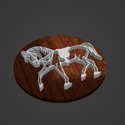 caballo medallón colgante pendiente anillo animal humano hombre mujer aro diamante cnc impresión broches insignias 3d print model - Mito3D