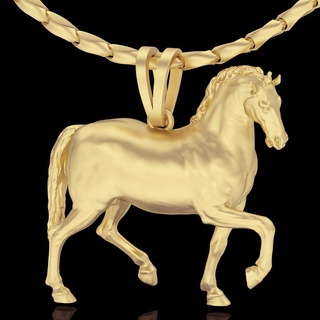 horse pendant silver gold jewelry printable 3d model trend fashion design zbrush 3d print model - Mito3D