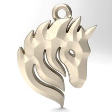 horse pendant 3 jewelry art fashion animal keyring keychain 3d print model - Mito3D