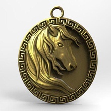 horse pendant 4 jewelry jewel animal art 3d print model - Mito3D