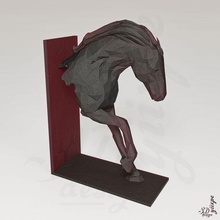 horse poly wedge book yiixpe setting sculpture print decoration model sla 3d print model - Mito3D