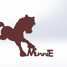 caballo poni etiqueta 3d print model - Mito3D