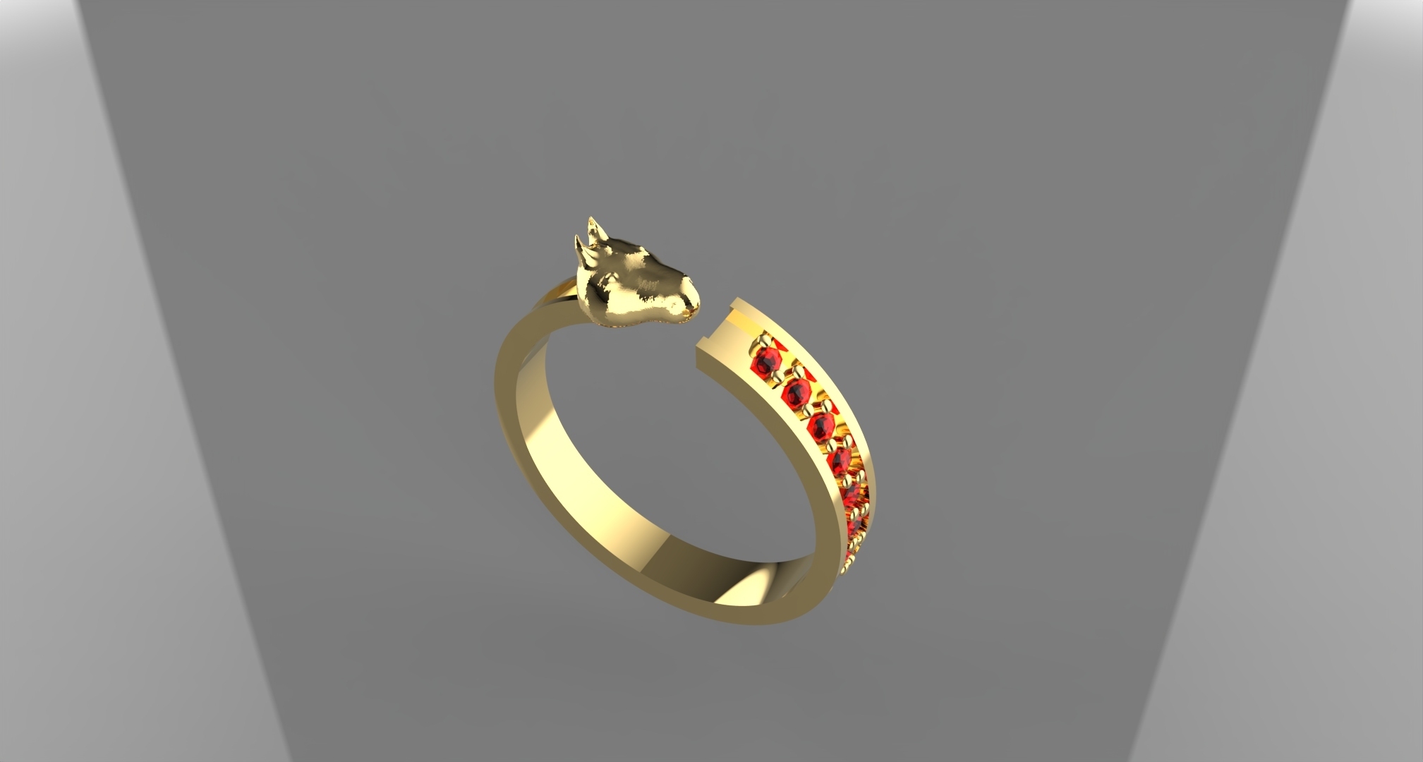 horse ring gold 3d cowboy 3D print model - Mito3D