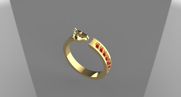 horse ring horse ring gold 3d cowboy  3d print model - Mito3D