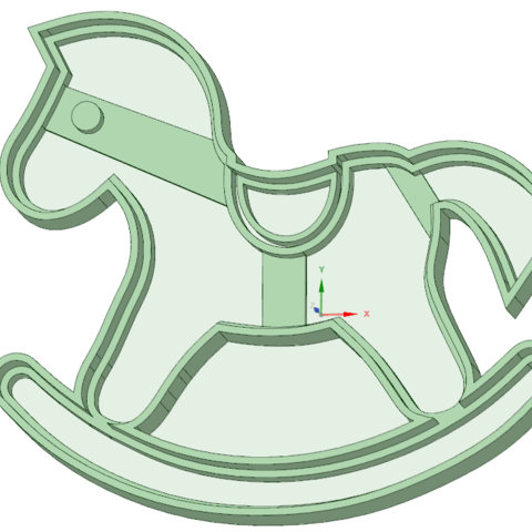 cheval à bascule l'emporte-pièce outil de biscuit craquelins 3D print model - Mito3D