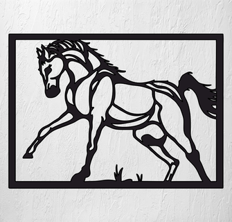 horse running picture wall art 2d wall decoration horse running run mare stable race fast speed field blood pure pure blood art decoration animal wall 2d  3d print model - Mito3D