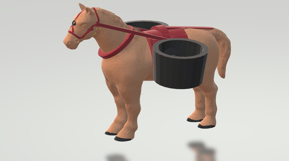 horse saddlebags h0 3d print model - Mito3D