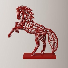 caballo escultura Arte estatua lowpoly 3d print model - Mito3D