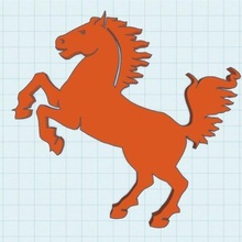 horse silhouette game 3d print model - Mito3D