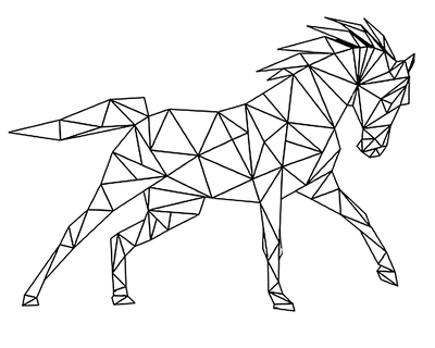 cavallo silhouette animale arte parete arredamento 3d print model - Mito3D