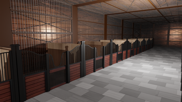 horse stable wood room light warehouse stables farm modern modular storage interior 3d print model - Mito3D