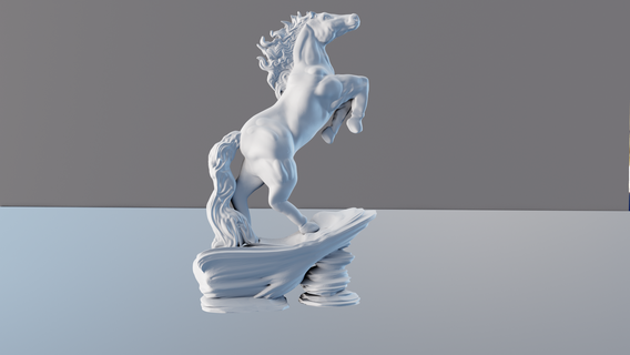 horse standing stl stallion tabletop miniatures animal jungle 3d print model - Mito3D