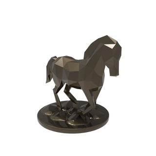 horse statue low poly art home decor decoration bust animal 3d print model - Mito3D
