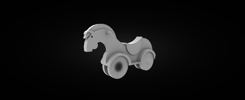 cavallo giocattolo scultura 3d print model - Mito3D