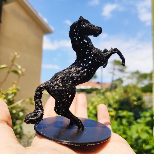 Pferd voronoi Kunst Tier Reiten 3D print model - Mito3D