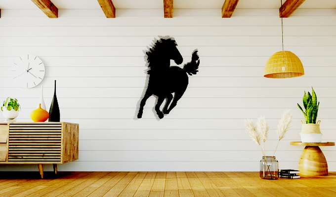 cheval mur art 3d print model - Mito3D