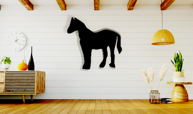 cheval mur art 3d print model - Mito3D