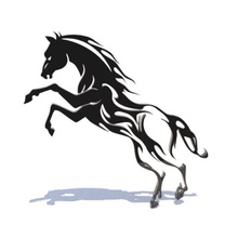 horse wall art 3diego emboss silhouette decoration print mahjong impression cheval 3d print model - Mito3D