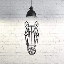 horse wall sculpture 2d art animal decor decoration geometric geometry low poly triangle 3d print model - Mito3D