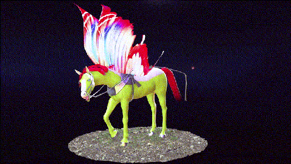 cheval ailes fantaisie animal 3d modèle obj fbx impression projet Jeu prêt bleu marbre espace lune maison sphères univers atmosphère quartier général photoréaliste 3d print model - Mito3D