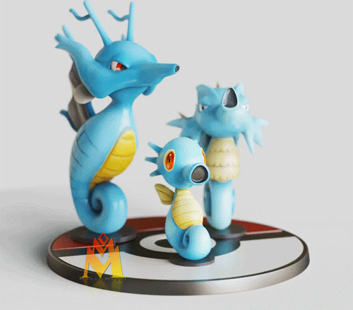 mar cavalo Seadra Kingdra evolução fan arte pok seg estatueta pokemon Admirador figura brinquedo Nintendo 3d jogos anime Pokémon unir 3D print model - Mito3D