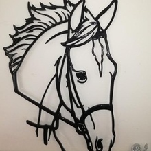 testa di cavallo art animale natura 2d decorazione della parete passeggiate a pony consiglio 3d print model - Mito3D