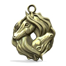 horses pendant horse jewelry jewel art animal 3d print model - Mito3D