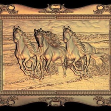 3 horses running beach frame art 3d print model - Mito3D