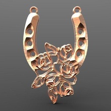 horseshoe jewelry pendant rose love art fashion cowboy 3d print model - Mito3D