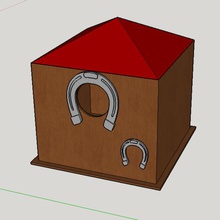 la herradura de decoración caja del nido steampunk.art.casa.shack.aves.waterer.el alimentador.hierro 3d print model - Mito3D