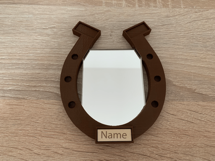 ferro cavallo trucco specchio design accessorio Magia eleganza personalizzato camera arredamento regalo idea bellezza 3d print model - Mito3D